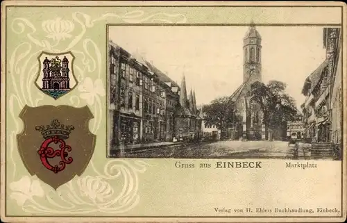 Präge Wappen Ak Einbeck in Niedersachsen, Marktplatz