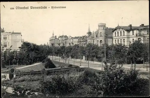 Ak Ostseebad Warnemünde Rostock, Blücherstraße