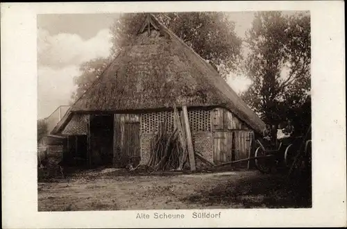 Ak Hamburg Altona Sülldorf, Alte Scheune, Kinder auf einem Fuhrwerk, Gasthof Paul Kröger