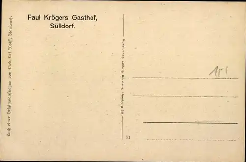 Ak Hamburg Altona Sülldorf, Alte Scheune, Kinder auf einem Fuhrwerk, Gasthof Paul Kröger