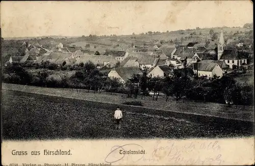 Ak Hirschland Elsass Bas Rhin, Totalansicht