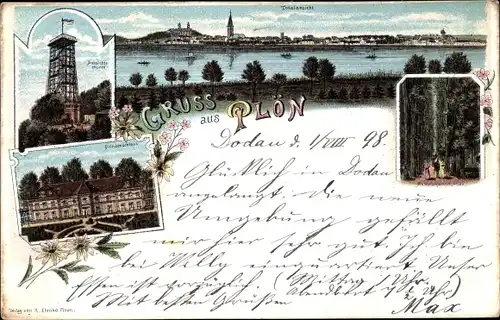Litho Plön in Holstein, Aussichtsturm, Gesamtansicht, Allee