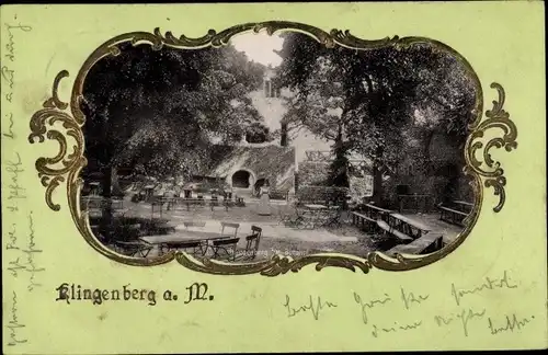 Passepartout Ak Klingenberg am Main Unterfranken, Restaurant, Gartenpartie