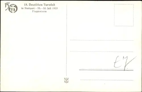 Ak Stuttgart in Württemberg, 15. Deutsches Turnfest 1933, Flaggenturm, Einmarsch der Turnerinnen