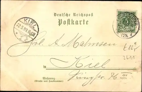 Litho Lockstedt in Holstein, Lockstedter Lager, Deutsche Soldaten zu Pferde, Kaiserreich, Fahne