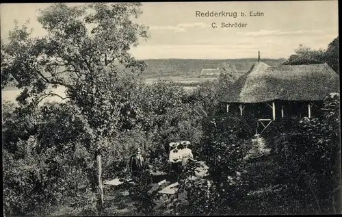 Ak Redderkrug Eutin in Ostholstein, Gesamtansicht, Garten