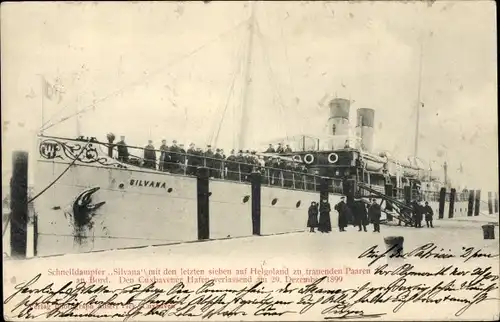 Ak Nordseebad Cuxhaven, Schnelldampfer Silvana, Hafen