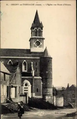 Ak Origny und Thiérache Aisne, Kirche