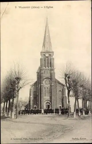 Ak Wassigny Aisne, Kirche