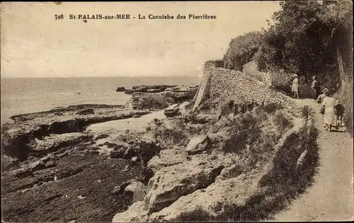 Ak Saint Palais sur Mer Charente Maritime, La Corniche des Perrieres