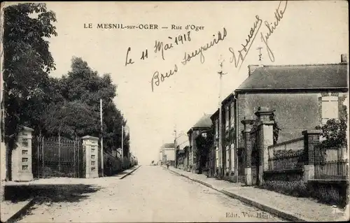 Ak Le Mesnil sur Oger Marne, Rue d'Oger