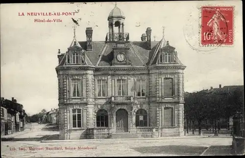 Ak La Neuville au Pont Marne, Rathaus