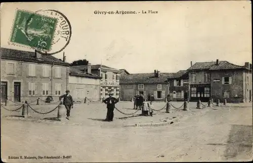 Ak Givry en Argonne Marne, Platz
