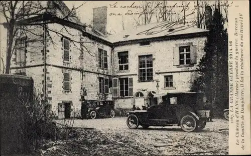 Ak Hans Marne, Schloss, Automobile, 1. WK