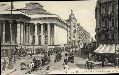 Ak Paris II Bourse, Börse, Rue Reaumur