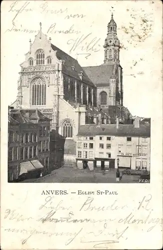 Ak Anvers Antwerpen Flandern, Eglise St-Paul