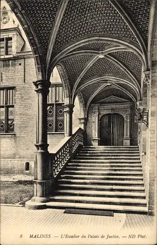 Ak Mechelen Mechelen Flandern Antwerpen, Justizpalast, Treppenhaus