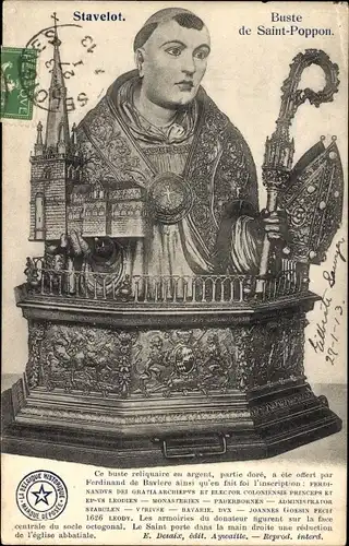 Ak Stavelot Wallonien Lüttich, Buste de Saint-Poppon