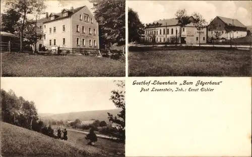 Ak Löwenhain Geising Altenberg Erzgebirge, Gasthof zum Jägerhaus, Totalansicht