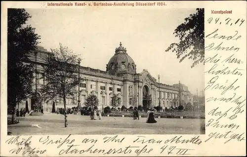 Ak Düsseldorf am Rhein, Kunstpalast, Internationale Kunst- und Gartenbau-Ausstellung 1904