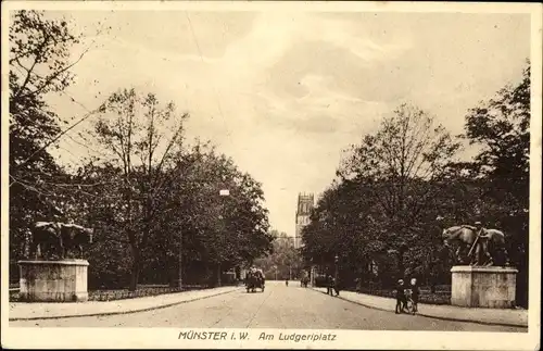 Ak Münster in Westfalen, Am Ludgeriplatz