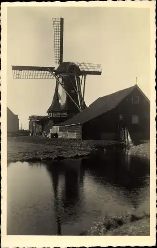 Foto Ak Zaandam Zaanstad Nordholland, Ölmühle