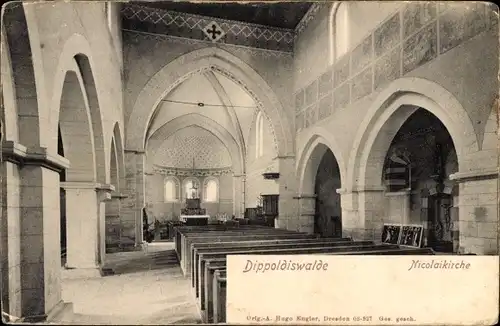 Ak Dippoldiswalde im Erzgebirge, Nicolaikirche, Inneres, Altar