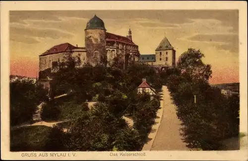 Ak Mylau Reichenbach im Vogtland, Kaiserschloss, Totalansicht