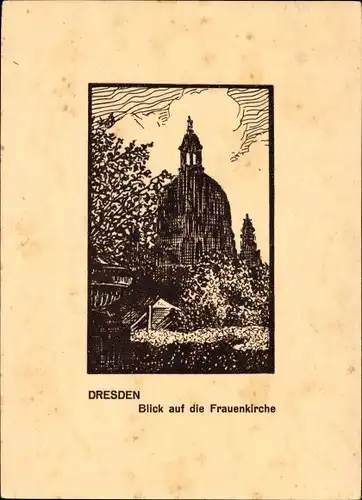 Künstler Ak Menchau, H., Dresden Altstadt, Frauenkirche