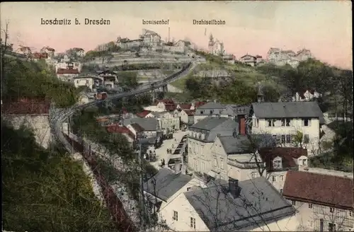 Ak Dresden Loschwitz, Louisenhof, Drahtseilbahn