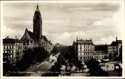 Ak Berlin Charlottenburg, Wilhelm-Platz, Rathaus