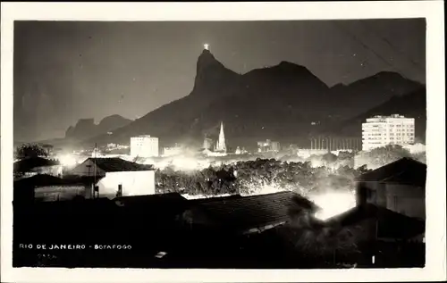 Ak Botafogo Rio de Janeiro Brasilien, Panorama bei Nacht