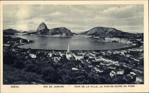 Ak Rio de Janeiro Brasilien, Coin de la Ville, le Pain de Sucre au Fond, Zuckerhut