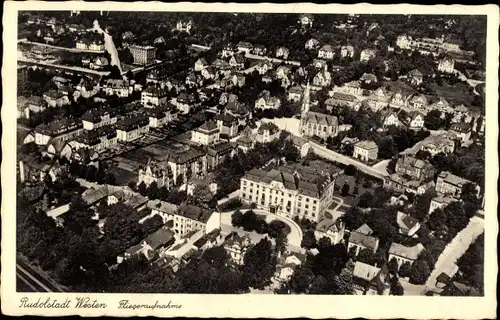 Ak Rudolstadt in Thüringen, Westteil, Fliegeraufnahme