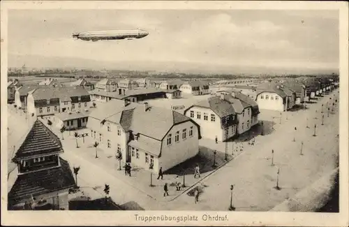 Ak Ohrdruf in Thüringen, Truppenübungsplatz, Zeppelin