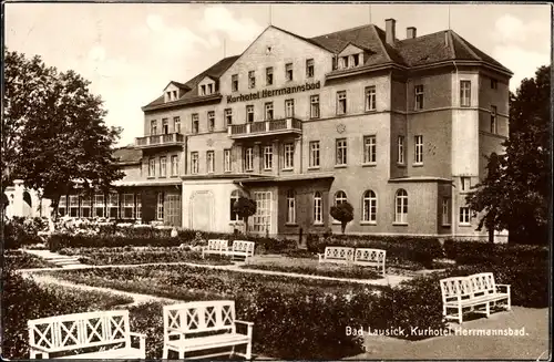 Ak Herrmannsbad Bad Lausick in Sachsen, Kurhotel, Garten