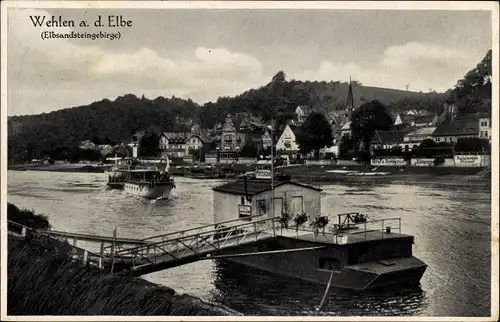 Ak Wehlen an der Elbe Sächsische Schweiz, Schiff