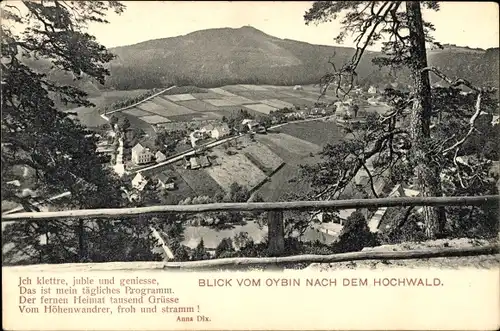 Ak Oybin in der Oberlausitz, Zittauer Gebirge, Hochwald, Hvozd, Oybin, Gedicht