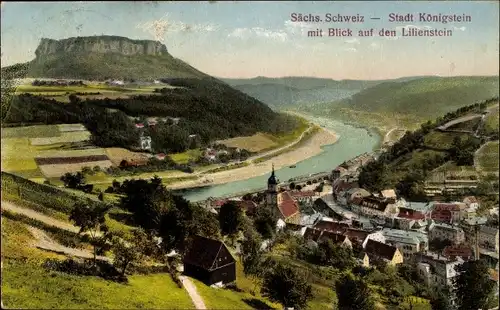 Ak Königstein an der Elbe Sächsische Schweiz, Lilienstein