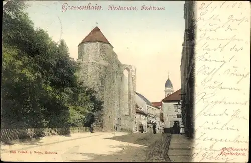 Ak Großenhain Sachsen, Klosterruine, Poststraße