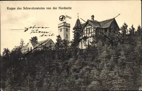 Ak Schwedenstein bei Pulsnitz, Kuppe