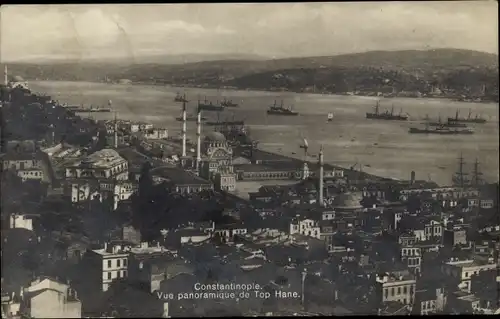 Ak Konstantinopel Istanbul Türkiye, Panoramablick von Top Hane