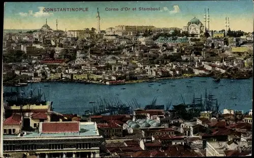 Ak Konstantinopel Istanbul Türkiye, Goldenes Horn und Stamboul
