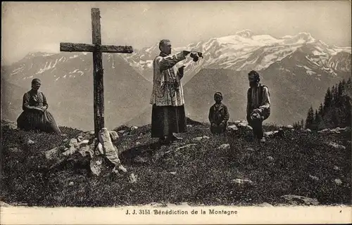 Ak Schweiz, Benediction de la Montagne, Segnung des Berges