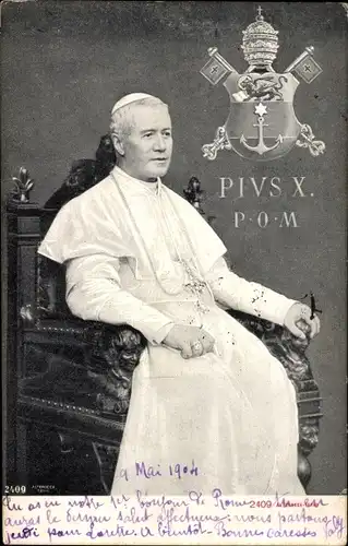 Ak Papst Pius X., Giuseppe Melchiorre Sarto, Portrait