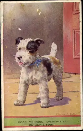 Künstler Ak Valler, F., Foxterrier Welpe