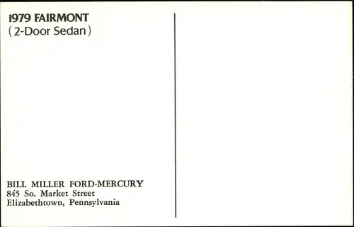 Ak Auto, Ford Mercury, Fairmont, 1979