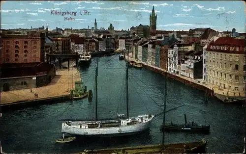 Ak Kaliningrad Königsberg Ostpreußen, Hafen, Segelschiff