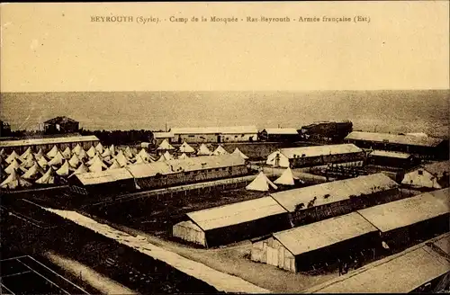 Ak Beirut Beirut Libanon, Moscheenlager, französische Armee