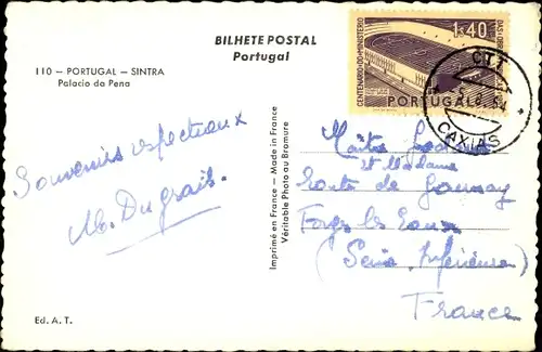 Ak Sintra Cintra Portugal, Pena-Palast